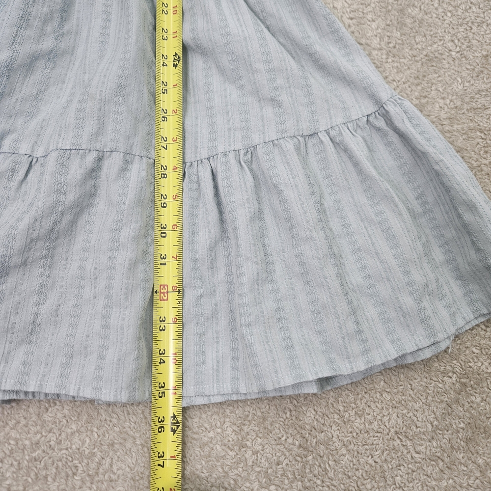 Listicle Tiered Ruffle Dress L Light Blue Cottagecore Spring Romantic Picnic - Picture 7 of 10
